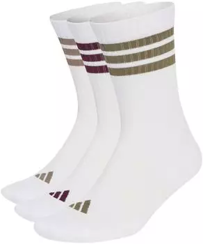 Adidas 3 Stripes Cushioned Sportswear Crew Socks (KQ9440) wei&szlig;/olive strata/khaki six/maroon