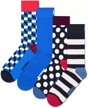 Happy Socks 4-Pack Unisex Socken Geschenkbox Classics (HSocks-4er) mehrfarbig