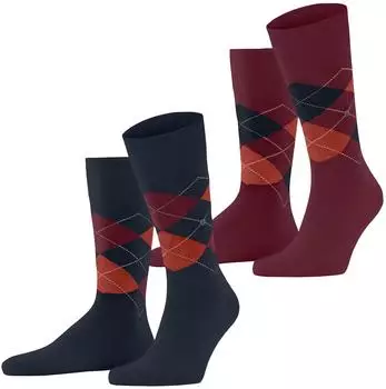 Burlington Everyday Argyle Socken 2er-Pack (21102) dark navy