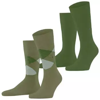 Burlington Everyday Argyle Socken 2er-Pack (21044) lime green