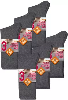Nur Die Freizeitsocken Ohne Gummi 18er-Multipack (262360) mittelgraumelange