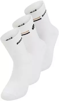 Hugo Boss 3PQSRib BB Stripe CC Socken mit Rippstruktur und Pl&uuml;schsohle (25721012) wei&szlig;