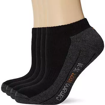 Camano 4er Pack Baumwoll Diabetiker Crew Socken (005931001) schwarz