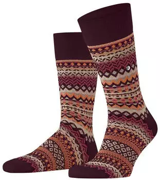 Burlington Fair Isle Socken (24774) claret