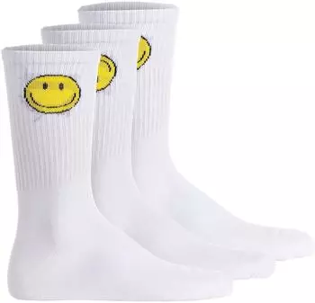 Jack & Jones Jacgreg Smiley Tennis Socken 3er-Pack (12299373) wei&szlig;