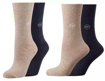 Tom Tailor Damen Basicsocken (9702792545042_4) beige/navy