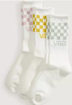 Vans Classic Check Crew Socks 3-Pack (VN000QBUGRV1) dusty gold