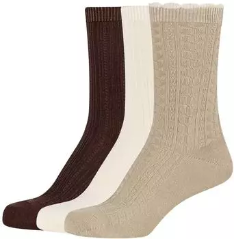Camano Comfort Cotton Crew Socken 3er-Pack (1102097-8124) travertine