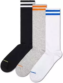 Happy Socks Solid Crew Socks 3er-Pack wei&szlig;/grau/schwarz