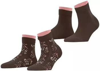 Esprit Soft Blooms Kurzsocken 2er-Pack (19560) braun chocolate