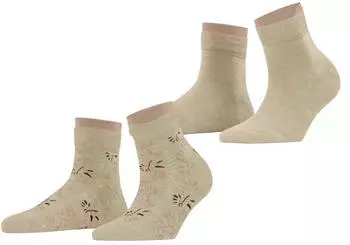 Esprit Soft Blooms Kurzsocken 2-Pack (19560) beige sand melange