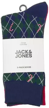 Jack & Jones JACHAPPY HOLIDAYS SOCKS 3 PACK Socken (46605564) ocean cavern/rio rot