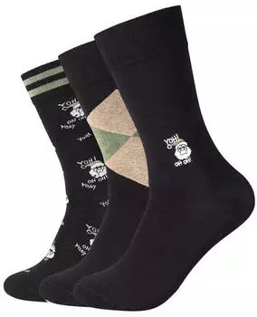 Camano Sneakersocken ohne Gummidruck 3er-Pack (71885262) black mix
