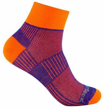 Wrightsock Coolmesh II Quarter Socks (805-68) royal/orange