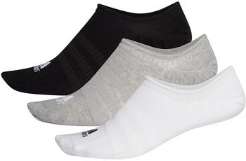 Adidas Basketball No-Show Socks 3 Pairs medium grey heather/white/black (DZ9414)