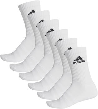 Adidas Gym & Training Cushioned Crew Socks 6 Pairs White / White / White / White (DZ9353)