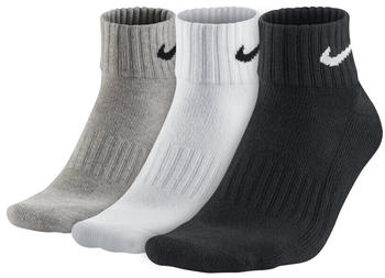 Nike Value Cotton Quarter 3 Pack black, white, grey