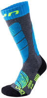 Uyn S100045, UYN Skisocken Kinder medium grey melange/turquoise 24-26 kids