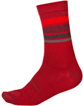 Endura Baabaa Merino Stripes Socks red