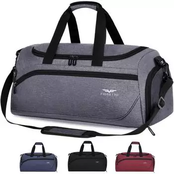 LuxusKollektion Sporttasche 35L mit Schuh- und Nassfach, wasserdicht, grau