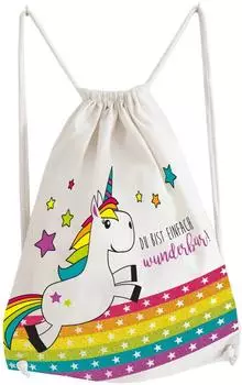 Geda Labels Turnbeutel "Einhorn Wunderbar" multicolor, 33x42cm (15961)