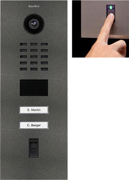 DoorBird D2102FV Fingerprint 50 IP Video-Türstation 2 Ruftasten Eisenglimmer matt (423872578)