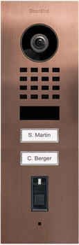 DoorBird D1102FV Fingerprint 50 IP Video-Türstation 2 Ruftasten Bronze-Optik (423872318)