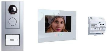 M-E Modern Electronics Video-Türsprechanlagen Set für 1-Familienhaus silber/weiß (VD-ALU-6109-S-W/41331)