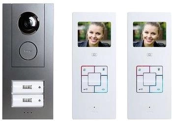 M-E Modern Electronics Vistus VD ALU 6320A Video-Türsprechanlage für 2-Familienhaus Anthrazit (41183)