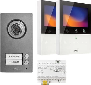 Grothe 2VOICE Comfort Plus Video-Sprechanlagen-Set für Zweifamilienhaus (1784/726, 74712)