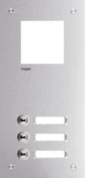 Hager Frontplatte intercom mono 3 Tasten + Namensschild 315x150x32mm Edelstahl (RTQ103X)