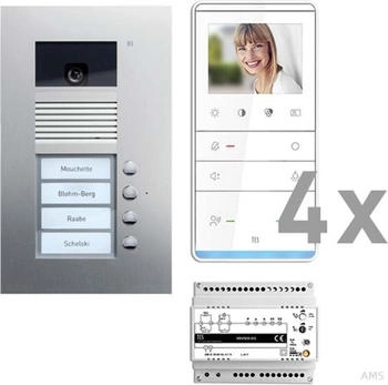 TCS PVU17040-0010 video:pack 4Tasten weiß/silber