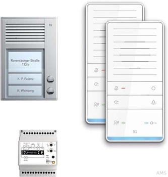 TCS PAAF021/001 audio:pack AP für 2 Wohneinheiten mit Außenstation PAK 2 Klingeltasten + 2x Freisprecher ISW6031 + Steuergerät BVS20 PAAF021001