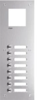 Hager Frontplatte intercom mono 8 Tasten + Namensschild 435x150x32mm Edelstahl (RTQ108X)