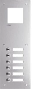 Hager Frontplatte intercom mono 6 Tasten + Namensschild 435x150x32mm Edelstahl (RTQ106X)