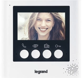Legrand Video-Innenstelle mit 4,3 Zoll Monitor zur Erweiterung des 4,3 Zoll Videokits zum 2-Familienhaus wei&szlig; (369115)