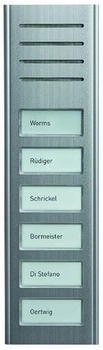 TCS ASX13006-0010 Audio-Außenstation 1-reihig Aufputz 6 Klingeltasten Aluminium eloxiert natur