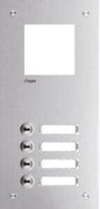 Hager Frontplatte intercom mono 4 Tasten + Namensschild 315x150x32mm Edelstahl (RTQ104X)