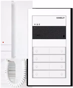 Comelit Ultra Audio Türsprech-Set Unterputz 7 Wohneinheiten mit Hörer (KAU2107)