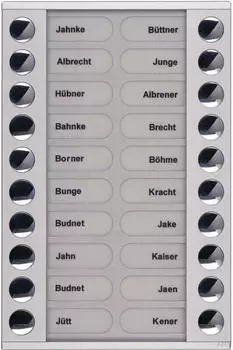 TCS PET20-EN/04 Klingeltastenerweiterung Audio-Au&szlig;enstation 20 Tasten, silber (PET20-EN/04)