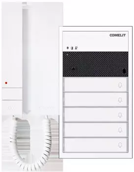 Comelit Ultra Audio Türsprech-Set Aufputz 5 Wohneinheiten Mini mit Hörer (KAU2205)