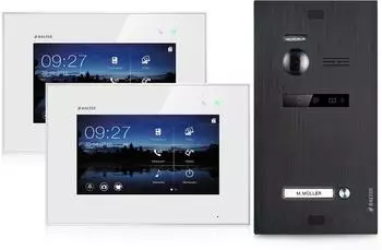 Balter EVO Video-T&uuml;rsprechanlage Touchscreen 7" 2-Draht, 2x Monitor, 150&deg; Kamera (EVO-BLACK-1FAM-2M)
