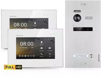 Balter EVO HD Video-Türsprechanlage 2x 7" Touchscreen-Monitor, Full HD, 2-Draht BUS (EVO-HD-1FAM-2M)