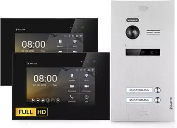 Balter EVO HD WLAN Video-T&uuml;rsprechanlage 2-Familienhaus, 2x Monitor, Full HD (EVO-HD-WIFI-SL-BL-2FAM-2M)
