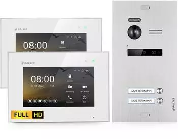Balter EVO-HD Video-T&uuml;rsprechanlage 2x 7" Monitor Full HD 2-Draht Bus Zweifamilienhaus (EVO-HD-2FAM-2M)