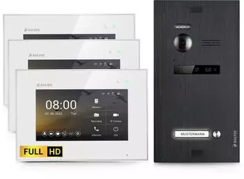 Balter EVO-HD Video-T&uuml;rsprechanlage 1 Familienhaus, 3x 7" Monitor, Full HD, 2-Draht (EVO-HD)