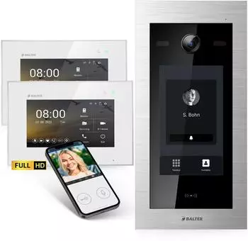 Balter EVO-HD Touch Video-T&uuml;rsprechanlage 2x 7" Monitor Full HD, 2-Draht, RFID (EVO-HD-TOUCH-7-2M-1WIFI)