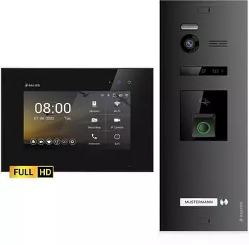 Balter EVO HD Fingerprint Video-T&uuml;rsprechanlage 1 Familienhaus, 1x 7" Monitor (EVO-HD-FN-BL-1FAM-1M)