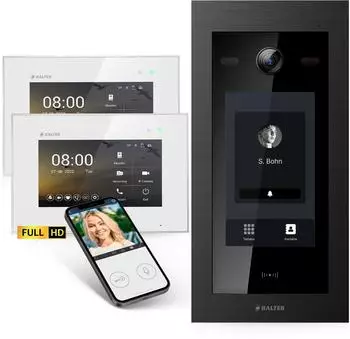 Balter EVO-HD Touch Video-T&uuml;rsprechanlage 7" 2-Draht Full HD RFID (EVO-HD-BLACK-TOUCH-7-2M-WH-1WIFI)