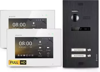 Balter EVO HD Video-T&uuml;rsprechanlage 2-Familienhaus, 2x 7-Zoll-Monitor, Full HD, WLAN